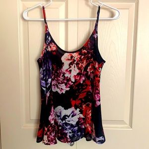 Apt 9 floral cami blouse top black and pink